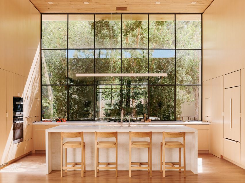 floor to ceiling windows in kitchen