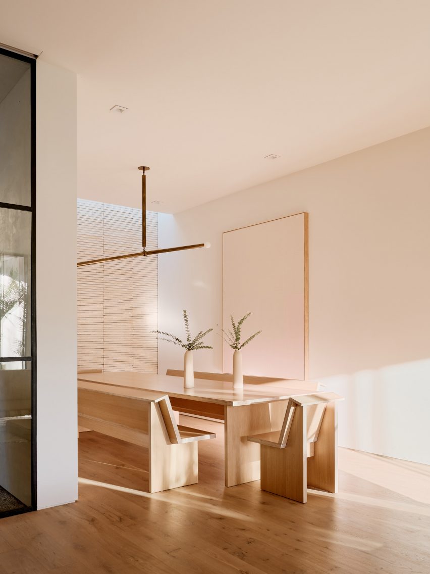 minimalist dining area