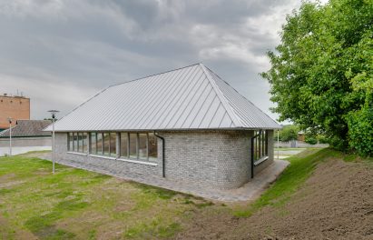 Brick exterior of the Administrative Service Centre by Claesson Koivisto Rune in Ukraine