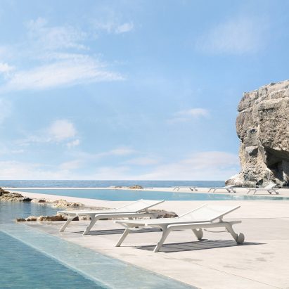 Africa sun loungers by Vondom by the sea