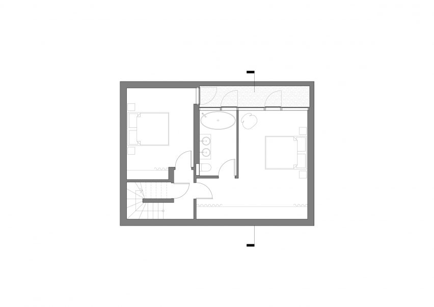 Basement plan of artist studio conversion by VATRAA