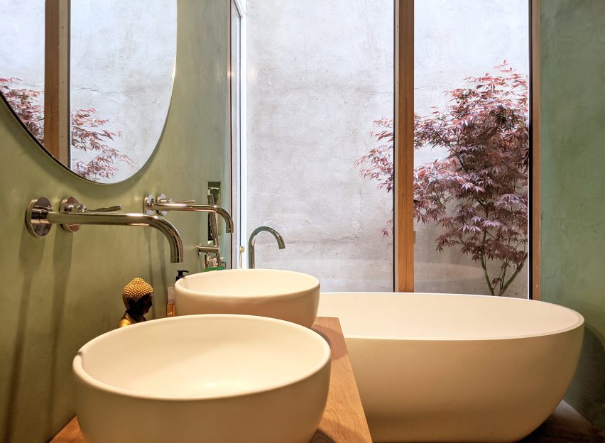 Bathroom of converted artist studio in London