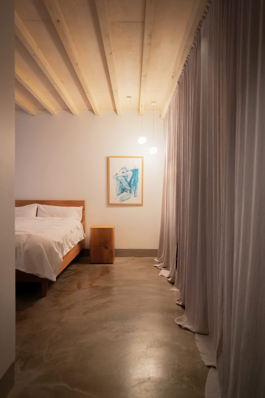 Interior of converted artist studio in London