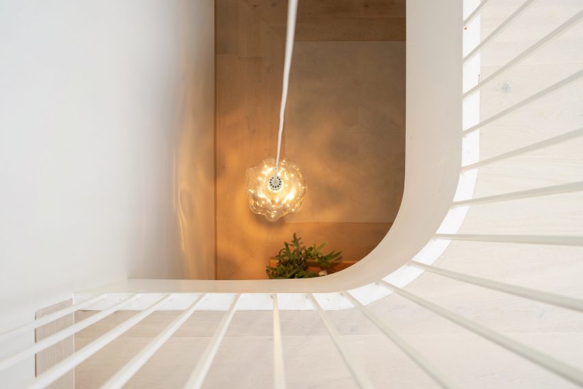 Stairwell with pendant light