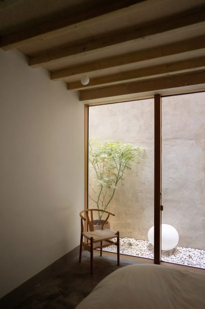 Pebble-lined courtyard