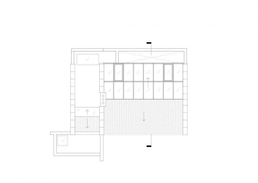 Roof plan of artist studio conversion by VATRAA