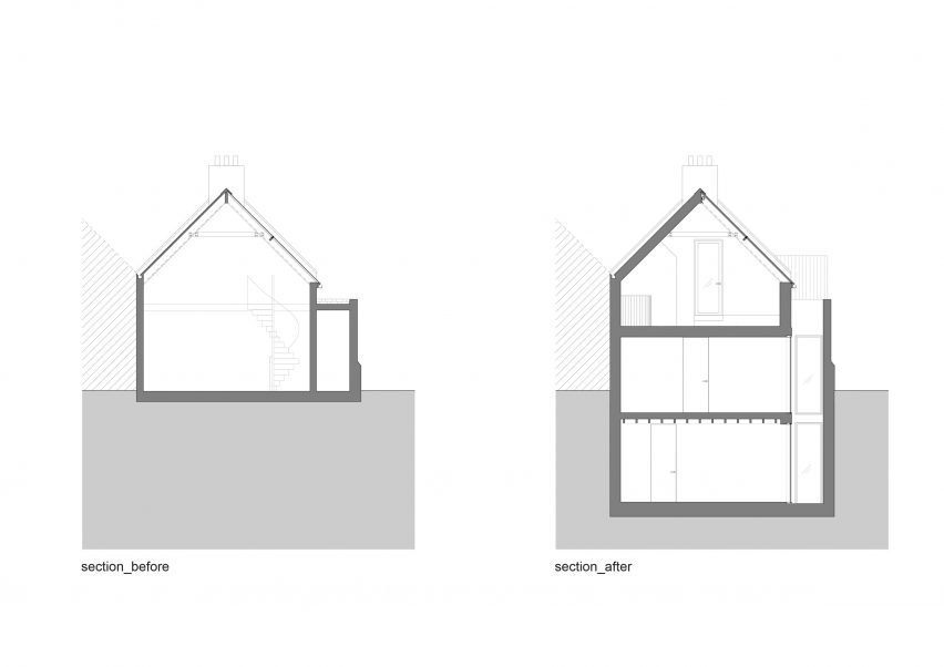 Section of artist studio conversion by VATRAA