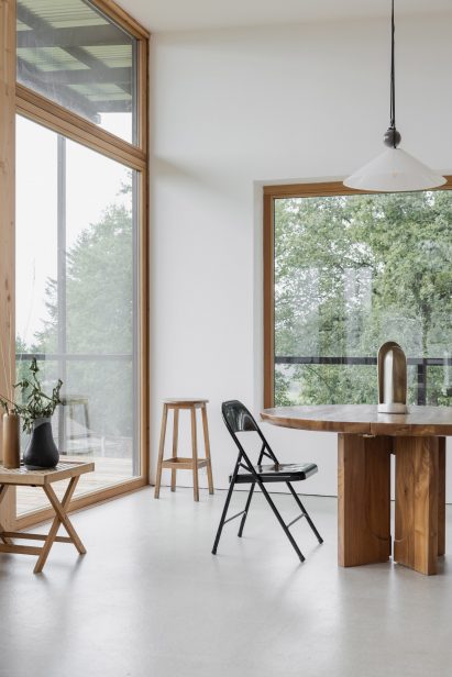 Interior image of the living space at the wooden house