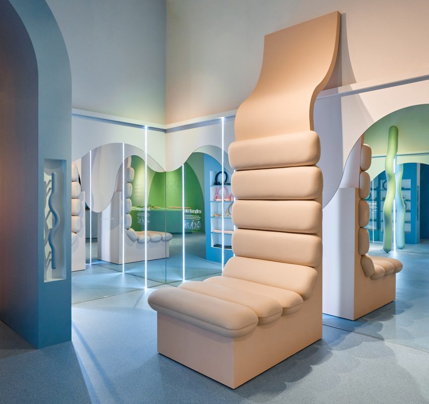 Oversized Bangle forms a seat