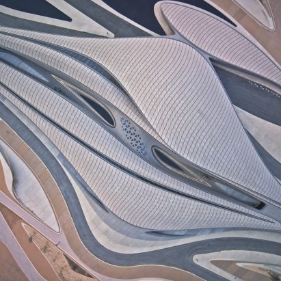 Aerial view of Beeah Headquarters by Zaha Haid