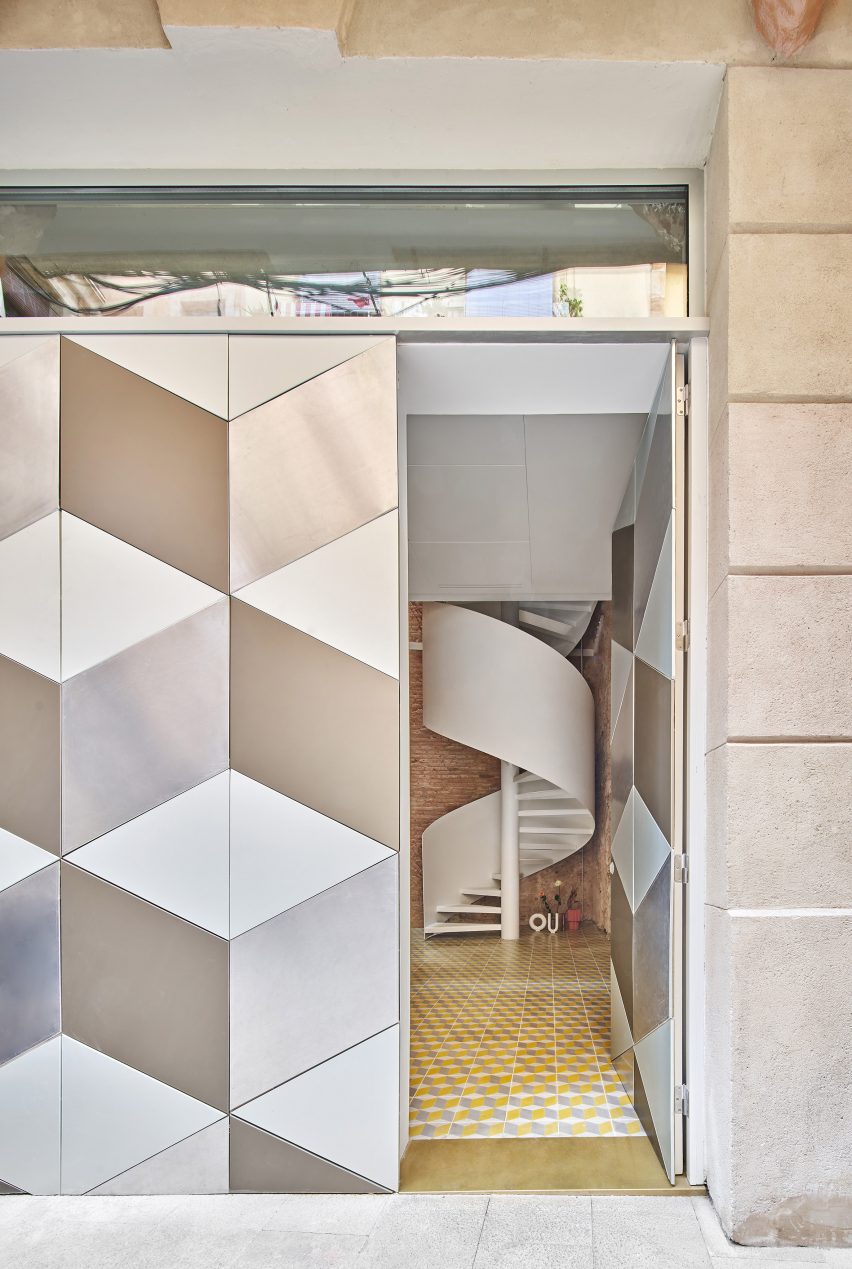 Spiral staircase features inside BSP20 House by Raúl Sánchez Architects