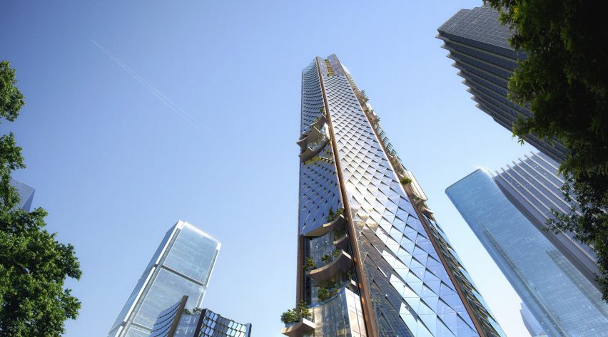Nanjing Nexus is a 350-metre tall skyscraper by Büro Ole Scheeren