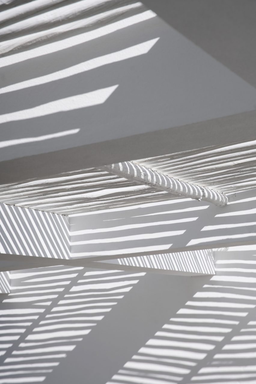 White-painted pergola