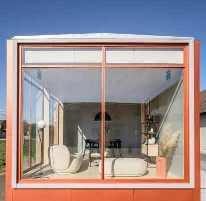 prefab home with window