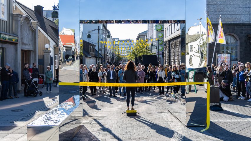A mirrored installation at DesignMarch