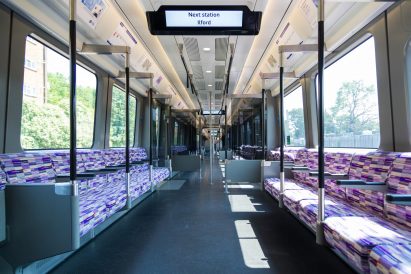 The interior of a Crossrail train