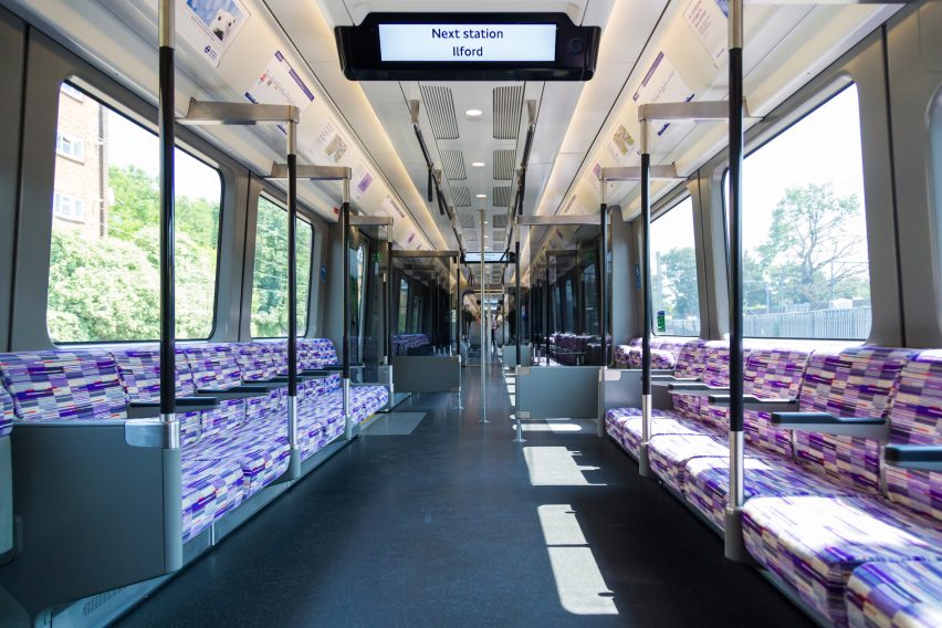 The interior of a Crossrail train