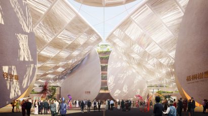 Interior render of the open air arts centre