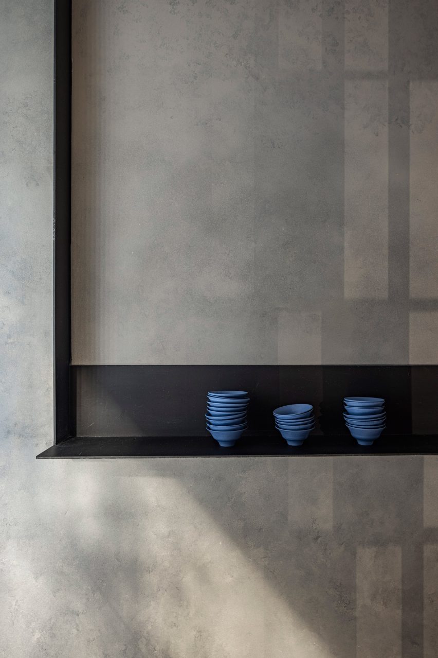 Hiba restaurant in Tel Aviv features oak and granite interior