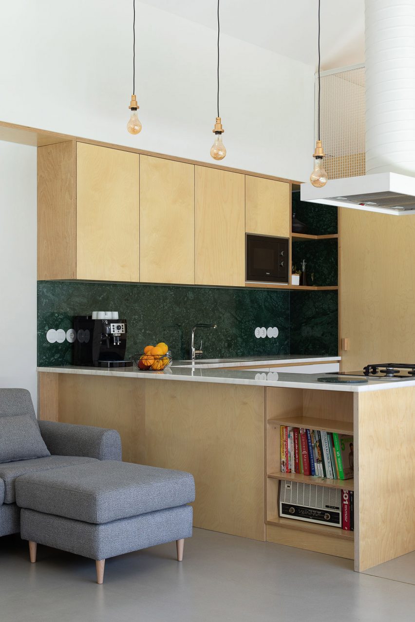 Kitchen with wooden cabinetry