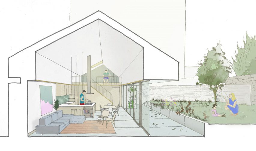 Section of the House in Rua Direita de Franco by WeStudio and Made