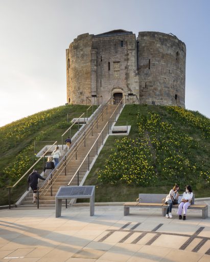 Staircase to tower ruin in York
