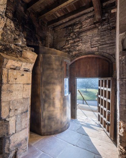 Ticket kiosk in castle ruin