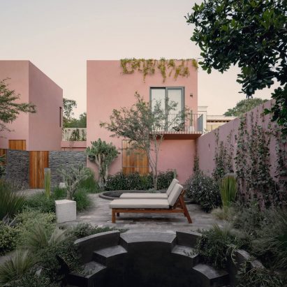 Ian Pablo Amores creates pink hotel with courtyard garden in San Miguel de Allende