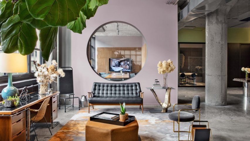 Pink wall at INC NYC offices