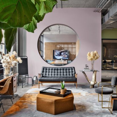 Pink wall at INC NYC offices