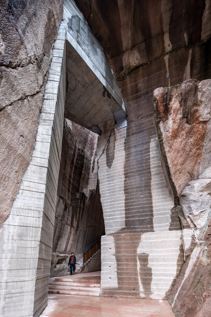 Entrance to renovated stone quarry in China