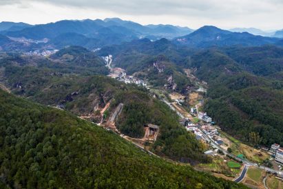 Aerial view of Jinyun quarries