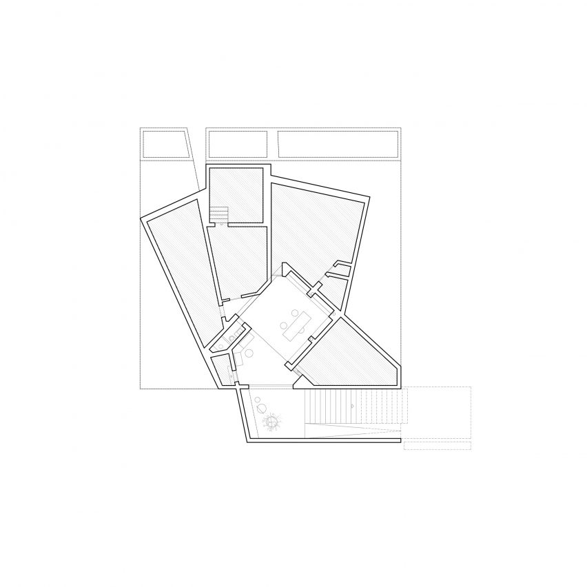 Basement plan of Monolithus which was designed by Kapsimalis Architects