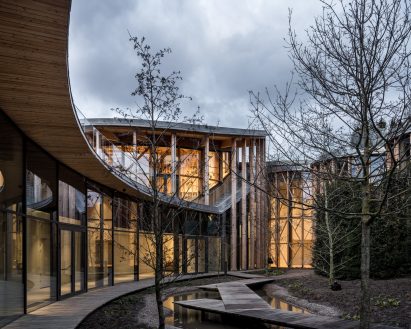Image of the curving exterior walls of the HC Anderson hus