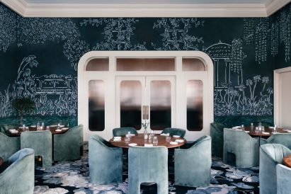Blue-hued dining rooms
