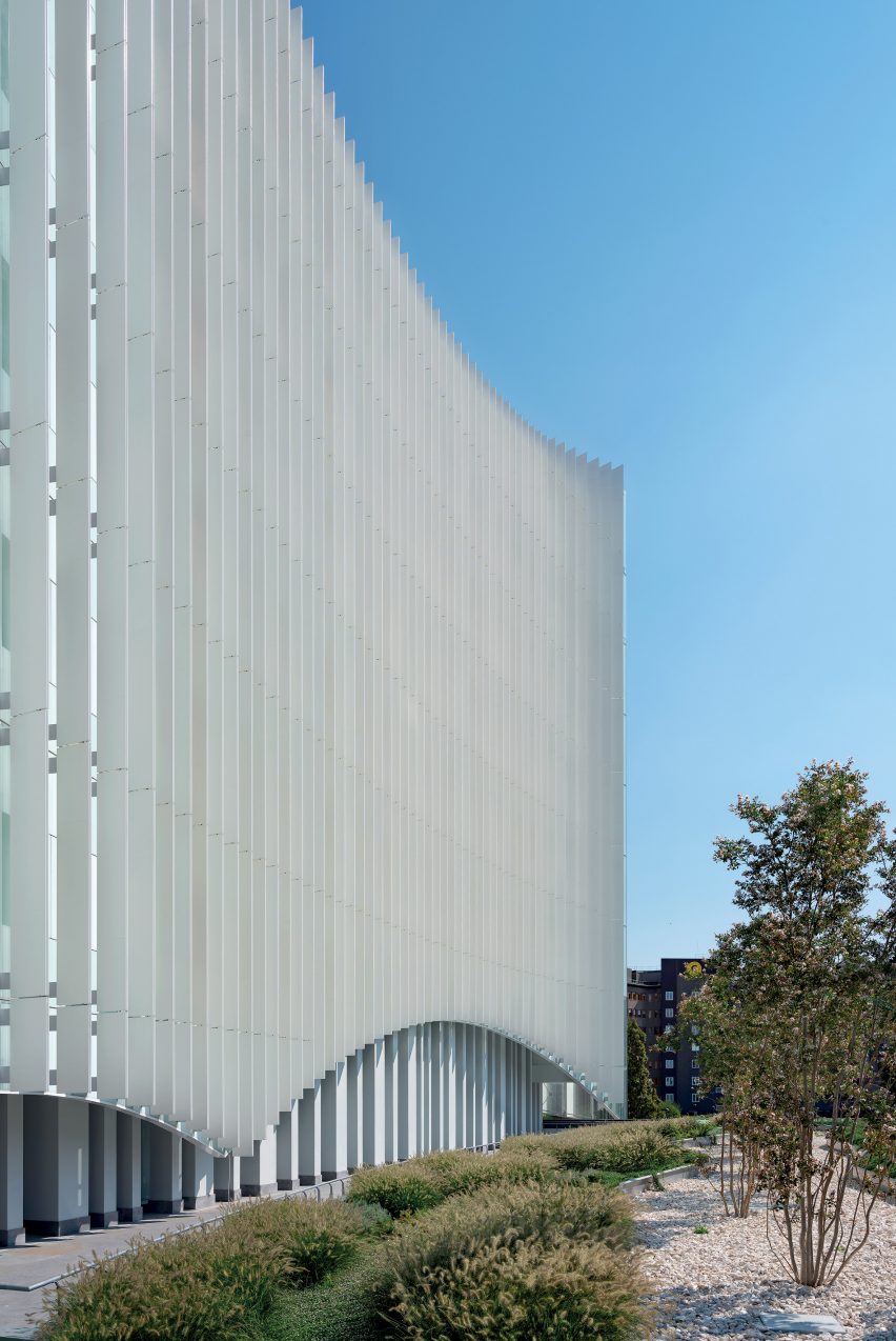 San Raffaele Hospital is a hospital in Milan that was designed by Mario Cucinella Architects