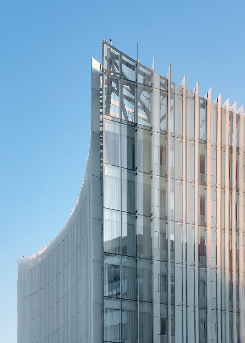 San Raffaele Hospital is a hospital in Milan that was designed by Mario Cucinella Architects
