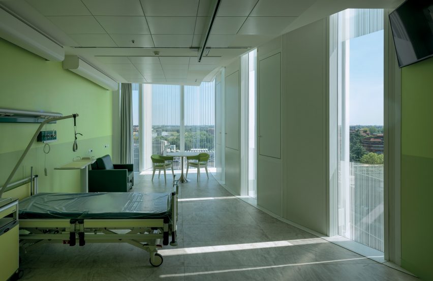 San Raffaele Hospital is a hospital in Milan that was designed by Mario Cucinella Architects