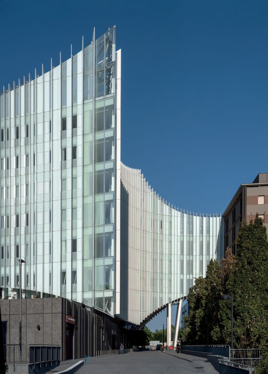 San Raffaele Hospital is a hospital in Milan that was designed by Mario Cucinella Architects