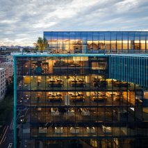 Glass facade of SHoP's Midtown Center in Washington DC