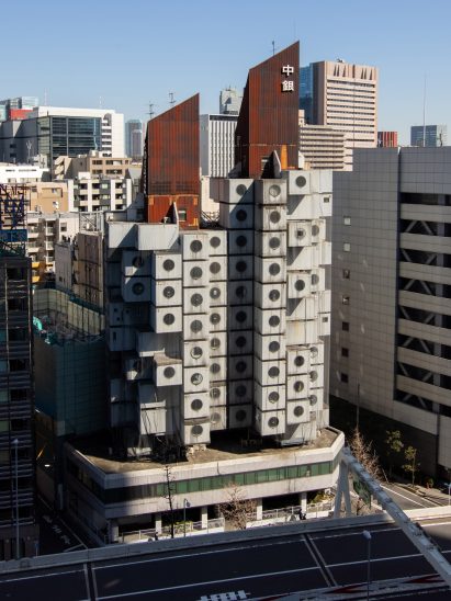 Nakagin Capsule Tower before demolition