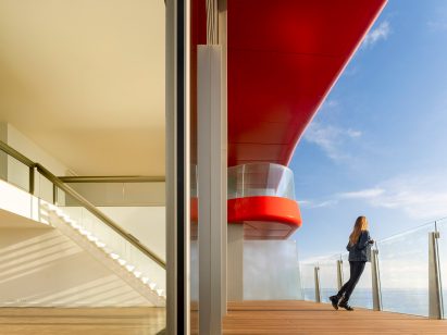 Apartments have balconies with panoramic views