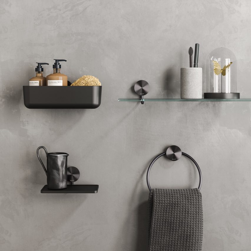 brushed black metal finish