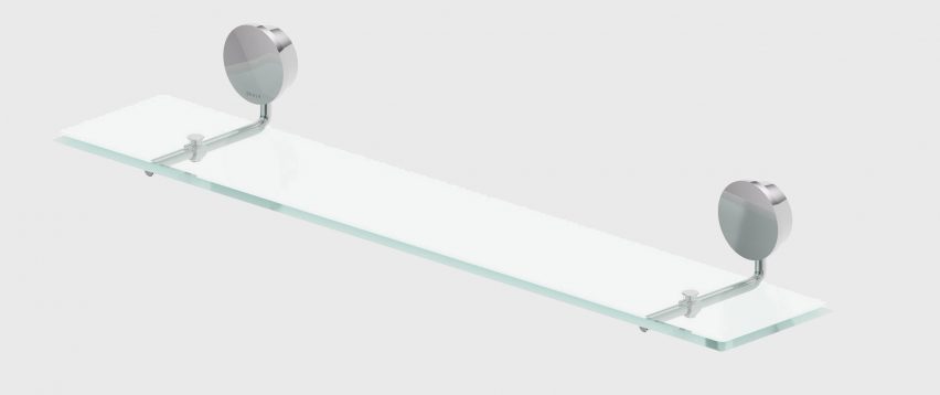 Opal bathroom shelf in chrome by Geesa