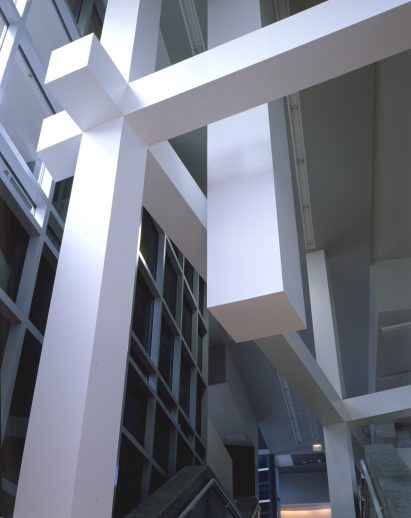 Image of columns and pillars in the interior of the building