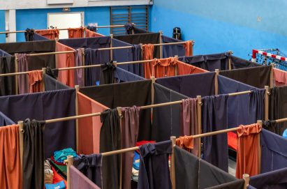 Refugee shelter for displaced Ukrainians