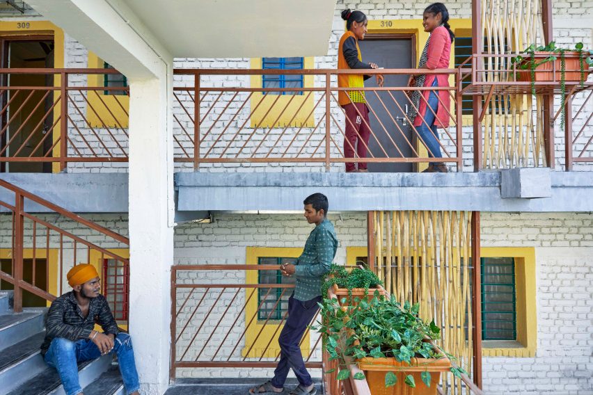 Residents in the Sanjaynagar slum