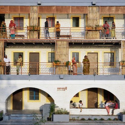 Residents of the Sanjaynagar slum in new homes