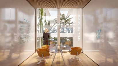 Workspace at Joint Research Centre building by BIG