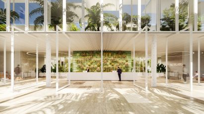 Render of Joint Research Centre building by BIG